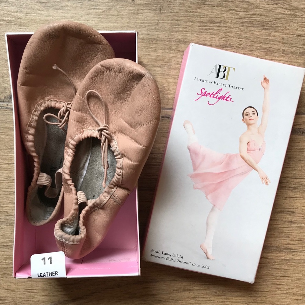 Girls ABT Pink Leather Ballet Shoes